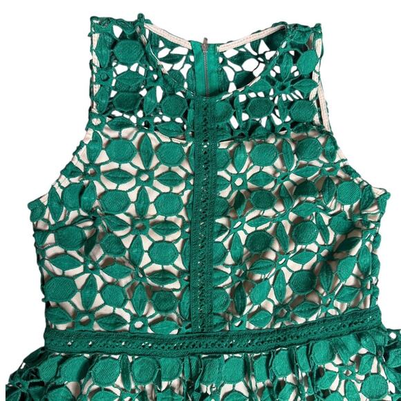 VTG RYAN MICHELLE  DRESS, CROCHET GREEN, Size PL - Picture 3 of 10